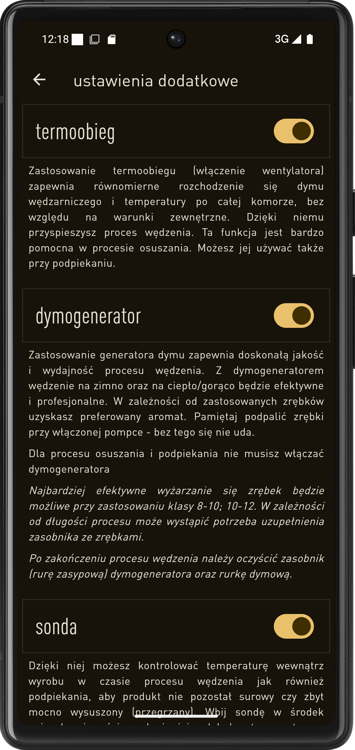 aplikacja Browin Control - ekran 3